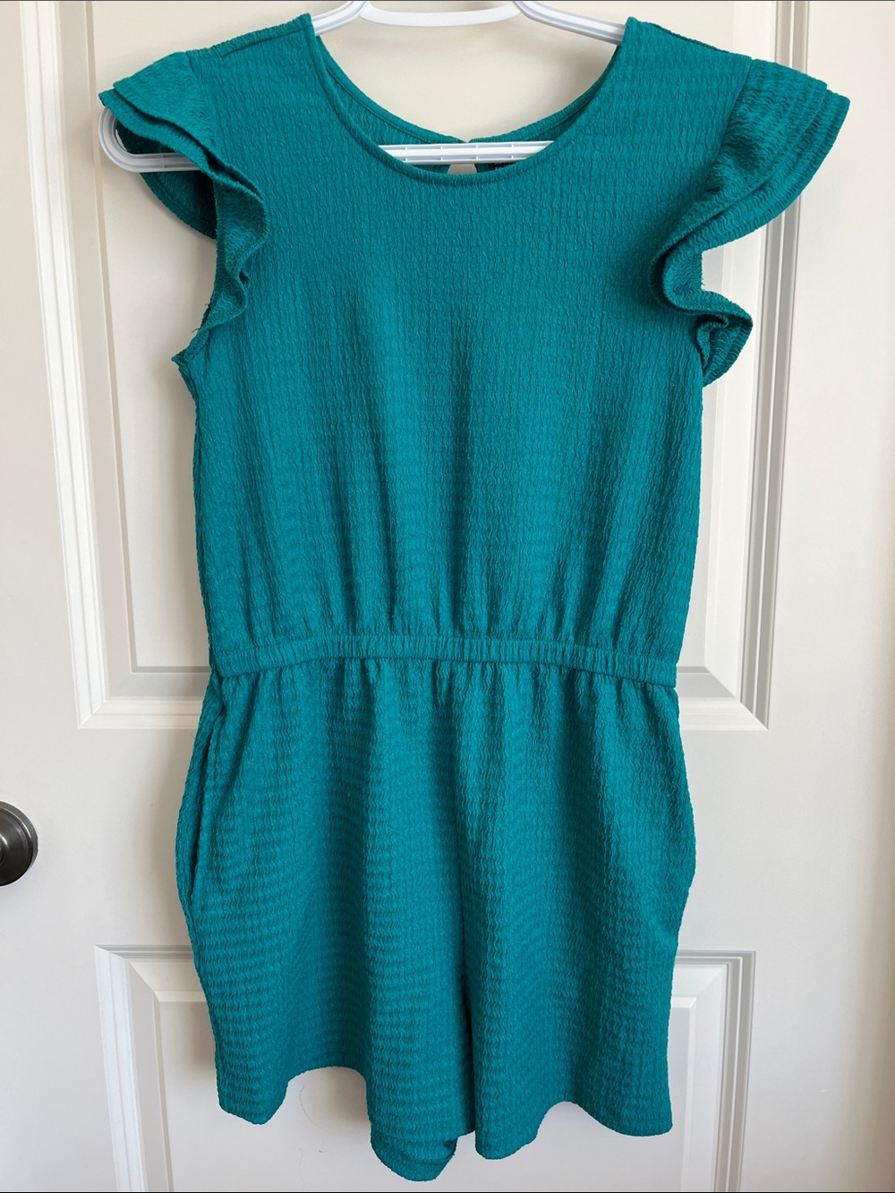 Old Navy Teal Textured Knit Romper
